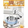 Stand Mixer 8-IN-1 8.5 Qt 2000W Multifunctional Fermentation Electric Kitchen Mixer 6 Speed Tilt-Head with Stainless Steel Bowl, 1.5L Glass Jar Meat Grinder Dough Hook Whisk Pasta Attachment