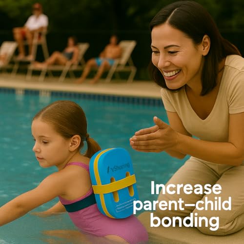 Toysharing Back Float Safety Swim Trainer Swimming Bubble Belt with Adjustable Split Layers Swim Bubbles Belts Secure Clip Buckle Progressive Swim Floaties for Kids Toddler Children Sport Pool Lesson