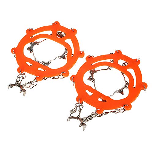 Raitron - 1 par de crampones de 10 Dientes Antideslizantes para Zapatos, de Acero Inoxidable, Antideslizantes, para Zapatos, Zapatos, tracción y Nieve