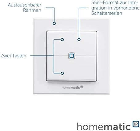 Homematic Ip 140665A0 Przycisk Ścienny 2-Krotny Biały