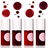 4 Colors Lip Tint Stain Set, LemonSac Velvet Lip Tint Watery Lip Stain, Moisturizing Waterproof Mini