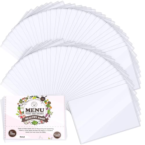 Henoyso 50 Pcs 8.5 x 11 Inch Rigid Print Protectors Clear Hard Paper Heavy Duty Page Sheet Protectors for Document Recipe Card Birth Certificate Photo Poster Holder