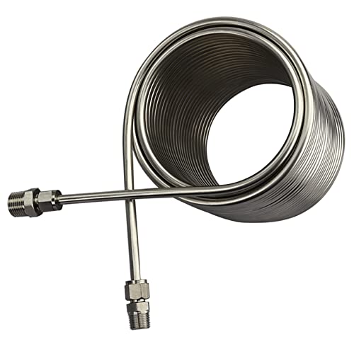Aizyr Stainless Steel Cooling Coil Pipe, Immersion Wort Chiller 1/2" & 3/8" Port & Spiral Tube Coil Homebrew Beer/Wine Heat Exchangers Coil #TOP3