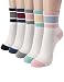 OSABASA Womens Fashion Cotton Crew Socks Stripe Printing-3 to 7 pack