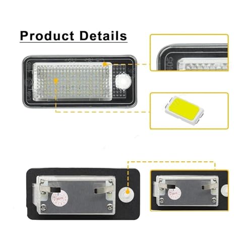 Luz matrícula LED Audi soluciona error de bombilla fundida en salpicadero para A4 B6 B7 A3 A6 Q7 5
