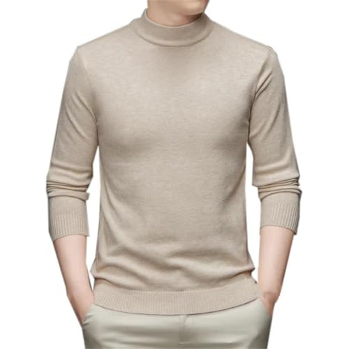 Men Knit Tops Pullover Warm Basic Autumn Winter Mock Neck Solid Sweater2