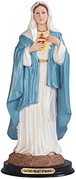 12" Inch Sacred Heart of Mary Sagrado Corazon de Maria Statue Figurine figure
