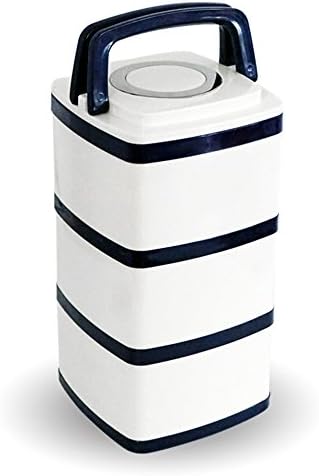 In2Ho Stainless Steel Bento Lunch Box Insulation Food Container Storage Boxes Stackable Thermal Leakproof Insulated BPA-Free White (3-Tier)