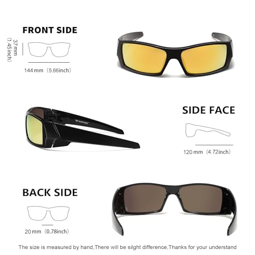 Image of WISTON Z87 Sunglasses Wrap Around Sunglasses for Men Rectangular Safety Glasses UV400 for Sport Working 8231