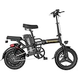 S1 Pro 800W Folding Electric Bike, 21.5MPH Top Speed, 48V 20AH Removable Battery EBike, 40 Miles Max Range, 14' Fat Tire E Bike for Adults, 3-Speed Electric Bicycles with Suspension