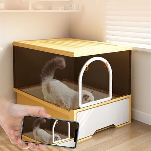 Arenero para gatos grande con tapa y pala verde miniatura 4
