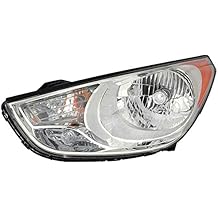 HEADLIGHTSDEPOT Chrome Housing Halogen Headlight Compatible with Hyundai Tucson 2010-2013 Includes Left Driver Side Headlamp