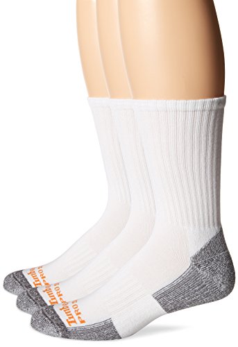 Timberland Men's Pro Crew Cool Touch Blend 3 Pack Socks, White, Sock Size:10-13/Shoe Size: 6-12/9-12