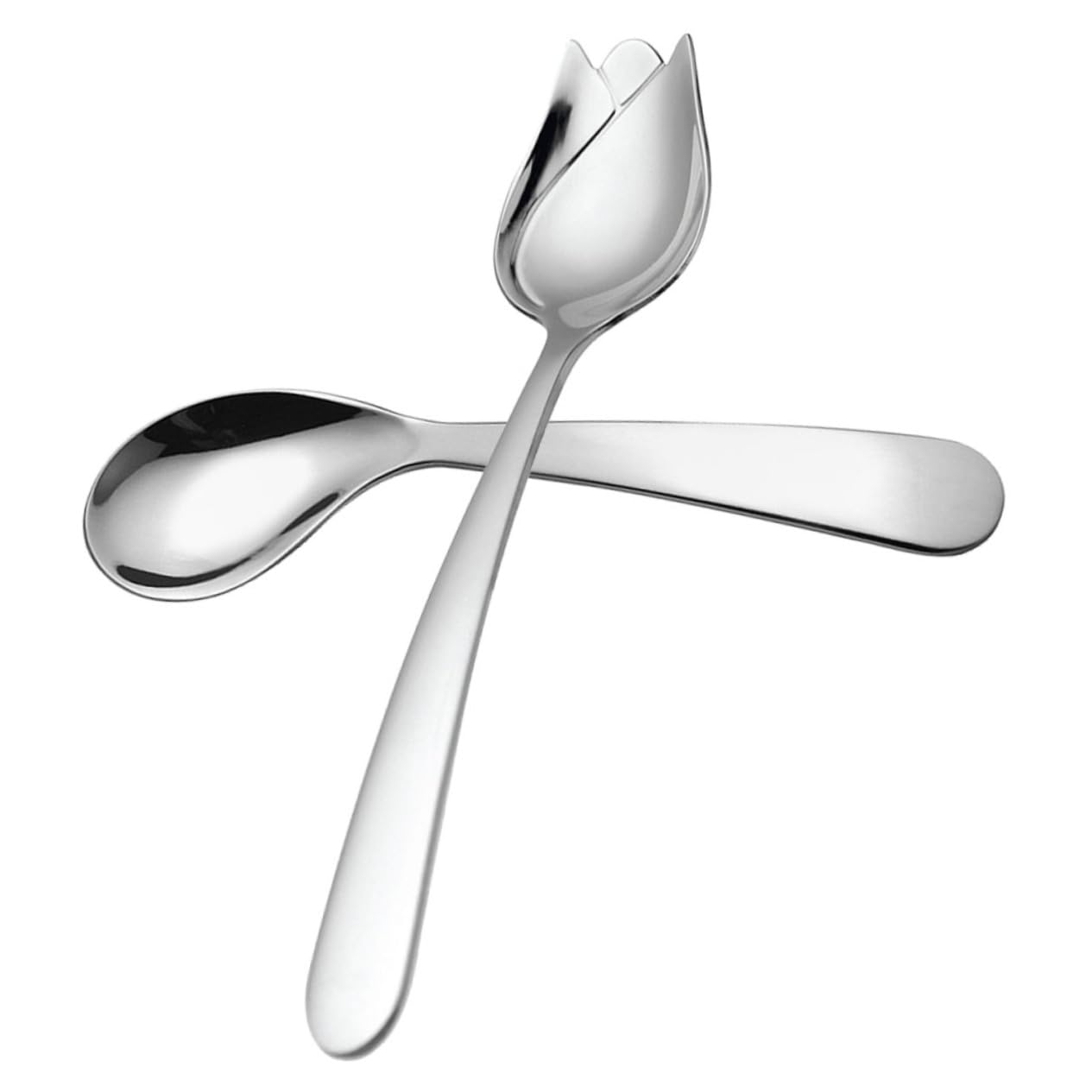 BESTYASH 5 Series Codo Cuchara Tenedor Cubiertos Para Discapacitados Para Adultos Anciano Cucharón Alimentador Forma Pequeño Utensilio Fácil Plata Acero Inoxidable 2 Piezas X 5