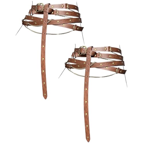 Cosplay steampunk de alta fidelidad con este juego de cinturones de cuero ajustables
