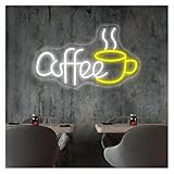 PTHEN Decoración Lámparas Letrero De Neón Para Café, Tiendas, Cafetería, Restaurante, Tienda, Ventana, Decoraciones De Pared, Taza De Café Alimentada Por USB, Luz Diseñada