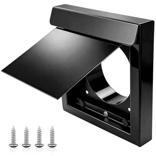 4 Inch Dryer Vent Guard Magnetic Dryer Vent Cover Outside Bathroom and Dryer Vent Cover Dryer Wall Vent -Black