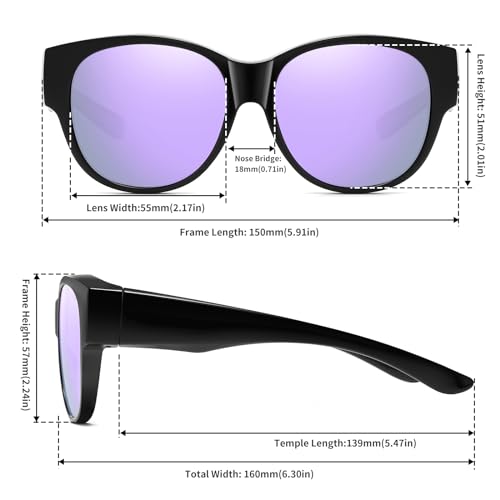 Image of GEGURI Polarized Sunglasses Fit Over Glasses for Men Women, Oversized Square Sun Glasses UV400 Protection Shades