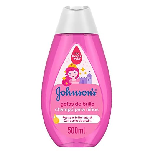 Johnson's Baby Gotas de Brillo Champú para Niños, Cabellos más Brillantes, Suaves y Sedosos - 500 ml