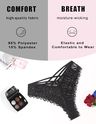 Avidlove Womens Underwear Lace Cheeky Panties Criss Cross Back Bikini Thongs Sexy Undies