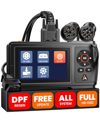 Image of ANCEL HD431 Heavy Duty Truck Scanner, DPF Regen & Forced Reset for Paccar & Detroit Engines, Full System Diagnostics Diesel Code Reader, Professional OBD2 /HDOBD Mechanic Tool for Commercial Vehicles