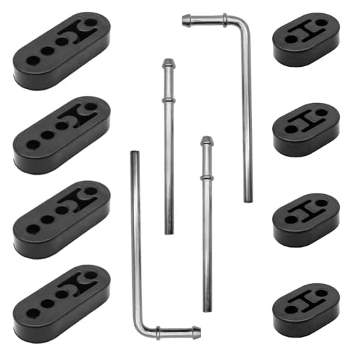 Rubber Exhaust Hangers Rod Set Heavy Duty 9