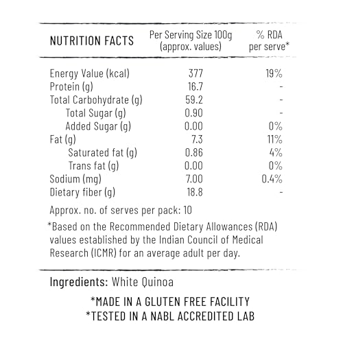 Image of Jiwa Pure White Quinoa | High Protein | Cooks Like Rice | Gluten Free| Superfood | 1 Kg