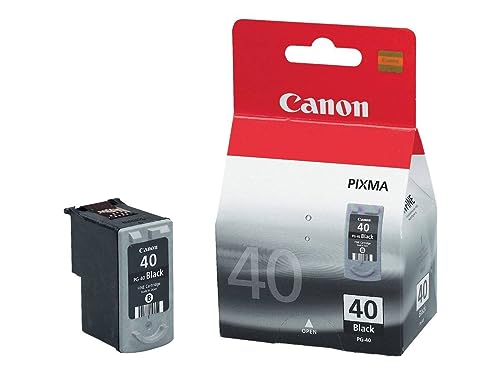 Canon PG-40 Cartucho de tinta original Negro para Impresora de Inyeccion de tinta Pixma iP1200-iP1300-iP1600-iP1700-Ip2200-MP150-MP160-MP170-MP180-MP460-FAX JX200-JX210P-JX500-JX510P