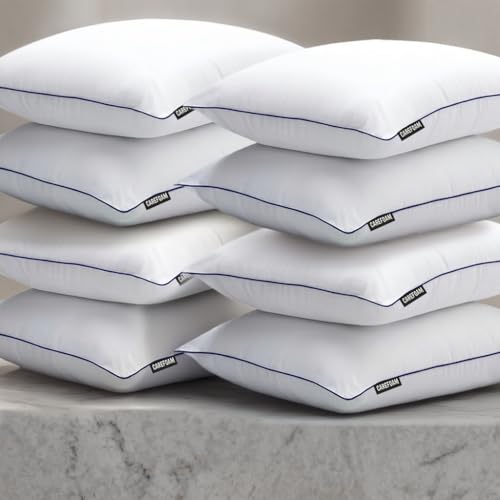 Image of CareFoam Cloud-Soft Microfiber Bed Pillows for Sleeping - 16x24 Inch Premium Standard Size Pillow Set with Breathable Organic Cotton Cover, Medium Firm Plush Support for Side, Back & Stomach Sleepers