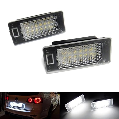 RZG 2x Feux de plaque d'immatriculation LED blancs Canbus pour Golf Variant Passat Variant ID.4 Tiguan Touareg Touran T-Cross Transporter T6