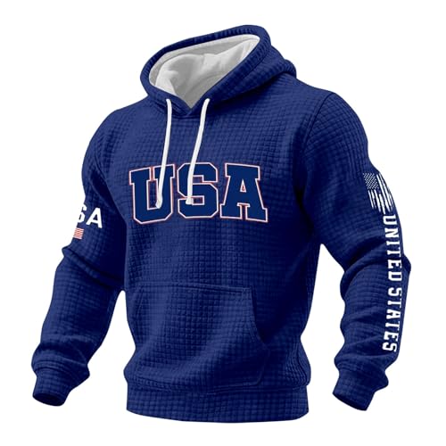 Chaqueta sudadera con capucha corta azul para barbacoas y eventos al aire libre