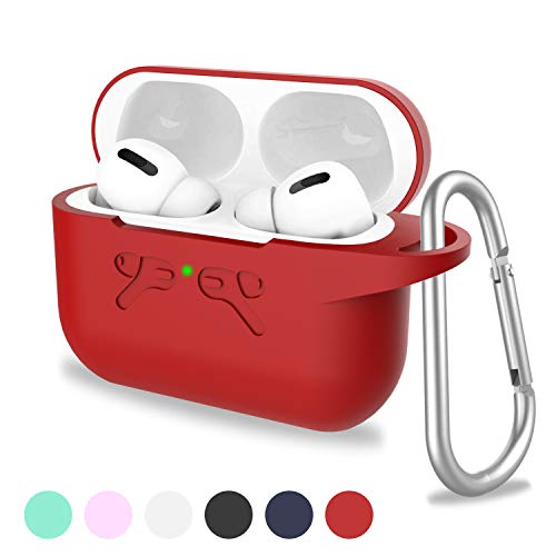 ITSHINY Coque Airpods Pro - Airpods Pro Case Silicone pour 2019, Étui de Protection Airpods Pro avec Mousqueton Anti-égarement, Ajustement Parfait et Anti-Choc Durable