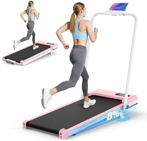 HomeFitnessCode Laufband Walking Pad Klappbar mit Neigung für Zuhause | Laufpad mit Steigung Treadmill 8KM 10KM Walkpad 130KG Gehband unter Schreibtisch Elektrisch Walking Band Lau