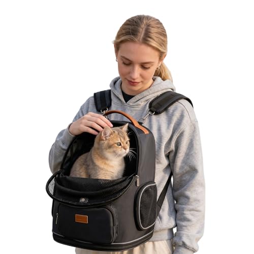 Morpilot Sac Transport 102% Extensible pour Chien avec Peluche Amovible Et Laisse De Sécurité Intérieure Sac à Dos Pliable pour Chat pour...