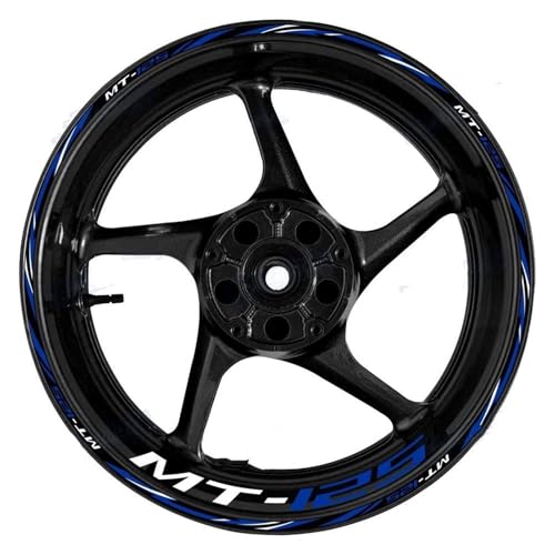 Autocollants de roue moto durables liseré de jante Yamaha MT-125 étanche 17" Color21