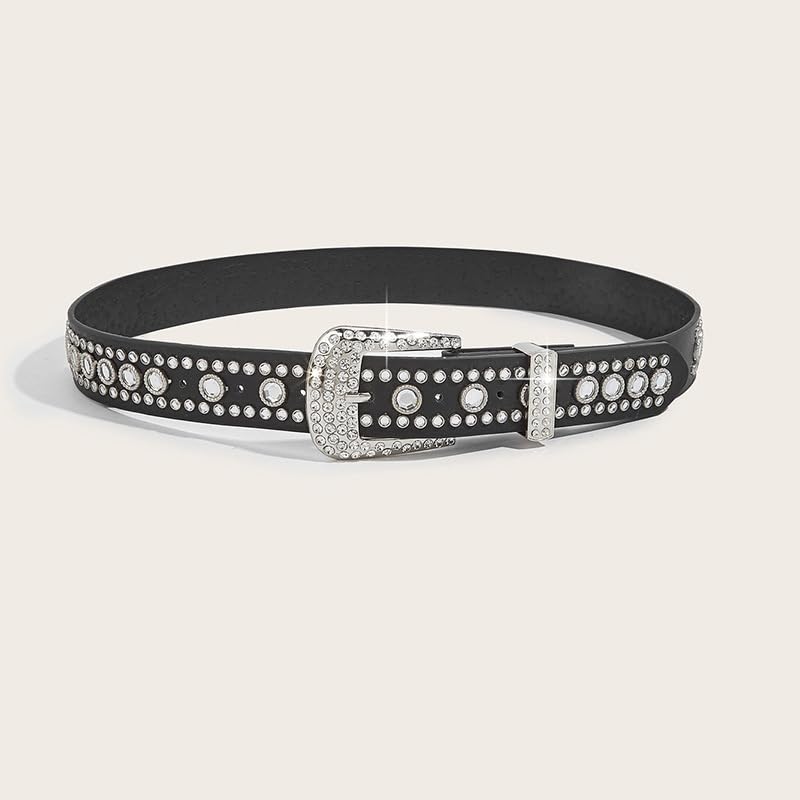 Men Women Rhinestone Belt Stylish Shiny Crystal Western Belts Bling Crystal Diamond Studded Waistband For Dress Jeans4