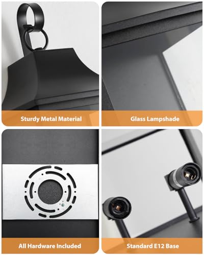 Image of RAYVO 22 inch Large Outdoor Wall Lights Modern Outdoor Wall Lantern with Clear Glass, Waterproof Black Exterior Lighting Fixture Outside Wall Sconce for Porch Garage Entryway Patio, 2 Pack