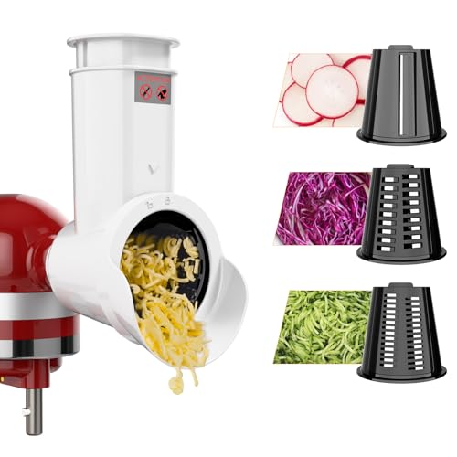Comparison: Best Kitchenaid Attachment For Mashed Potatoes 11 Slicer Shredder Attachment for KitchenAid Stand Mixer, Cheese Grater Attachment, Dishwasher Safe Salad Maker, Cheese Shredders Included 3 Blades, Food Slicers Accessories by IFKAF