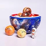 Wooden Solar System Cosmos Learning Game Toy with 8 Planets Sun and Moon Astronaut and Rocket Model,...