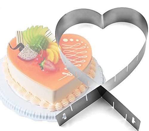 Yyyfei Multipurpose Round Steel Ring，Cake Mold Ring, Adjustable Cake Mold Ring For Baking, Premium Quality Functional Baking Gifts (Heart-Shaped) #TOP15