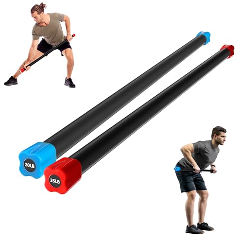 Fitvids Total Body Workout Weighted Bar with Solid Steel Core and Padded Foam Surface 45 LB