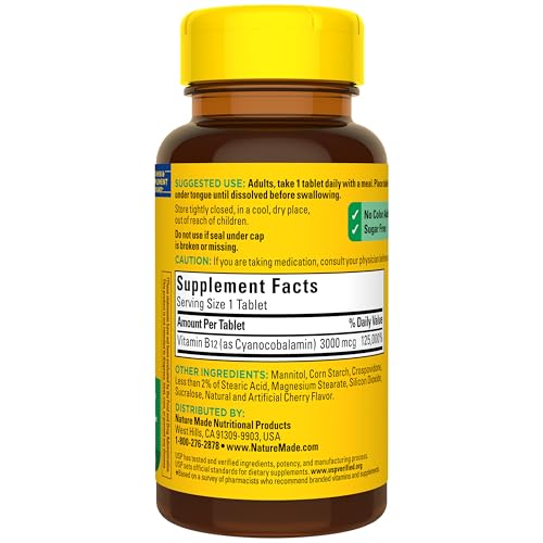 Nature Made Vitamin B12 3000 mcg Fast Dissolve Tablets, 40 Tablets - image 9