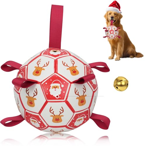 KYLIINSURE Hundefußball,Hundespielzeug Ball mit Griff und Pumpe,Interaktives Haustierspielzeug,Premium Hundefußball Spielzeug für Mittlere Große Hunde Indoor & Outdoor Unterhaltung(18.5cm/7.28in)