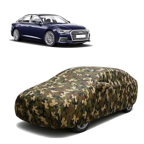 Image of Sulfar 100% Waterproof Car Body Cover Compatible with Mirror for Audi A6 with Long Lasting Durable Material (Triple Stitched, Full Bottom Elastic, Camouflage Army)