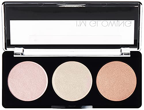 Palladio I'm Glowing Illuminating Highlighting Palette, Glow Bronzer Powder Makeup Set, High Pigmented Shimmery Colors #TOP3