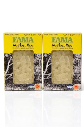 Authentic Chios Mastiha (Pack of 2) - 100% Natural Greek Mastic Resin Tears (2 x 10g)