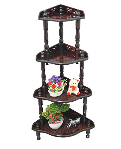 Image of Antique Open Bookcase (Mango Wood, Antique Finish, Brown)