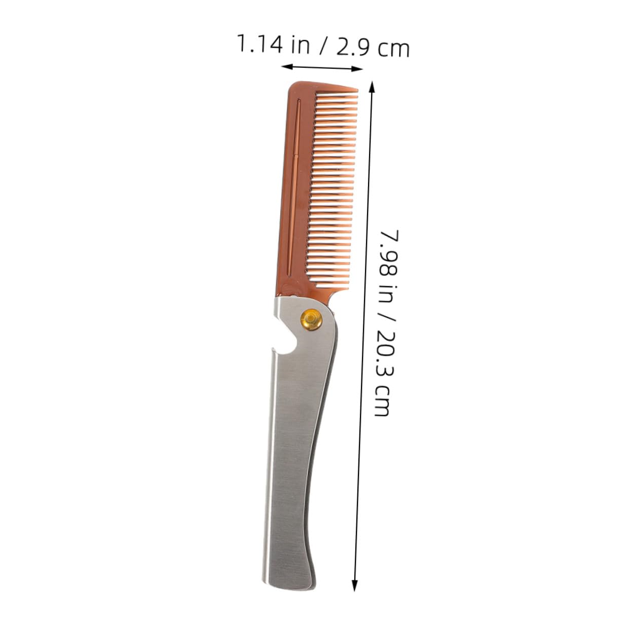 2pcs Folding Pocket Beard Comb and Stainless Steel Mustache Comb for Men Mini Portable Hair Fine Teeth for Grooming and Styling Beard Or Hair