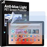 TiMOVO Anti-Blue Light Screen Protectors Compatible For Fire HD 10/10 Plus 2023 10.1 inch Tablet (13th/11th Generation -2023/2021 Release), 2Pack Anti-Glare PET Screen Film, Eye Protection, Light Blue