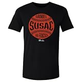 500 LEVEL Daniel Susac San Francisco Vintage Baseball Men's Cotton T-Shirt (Black, M)
